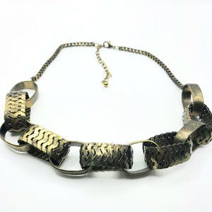 Vintage linked gold loop necklace with 23 inch chain